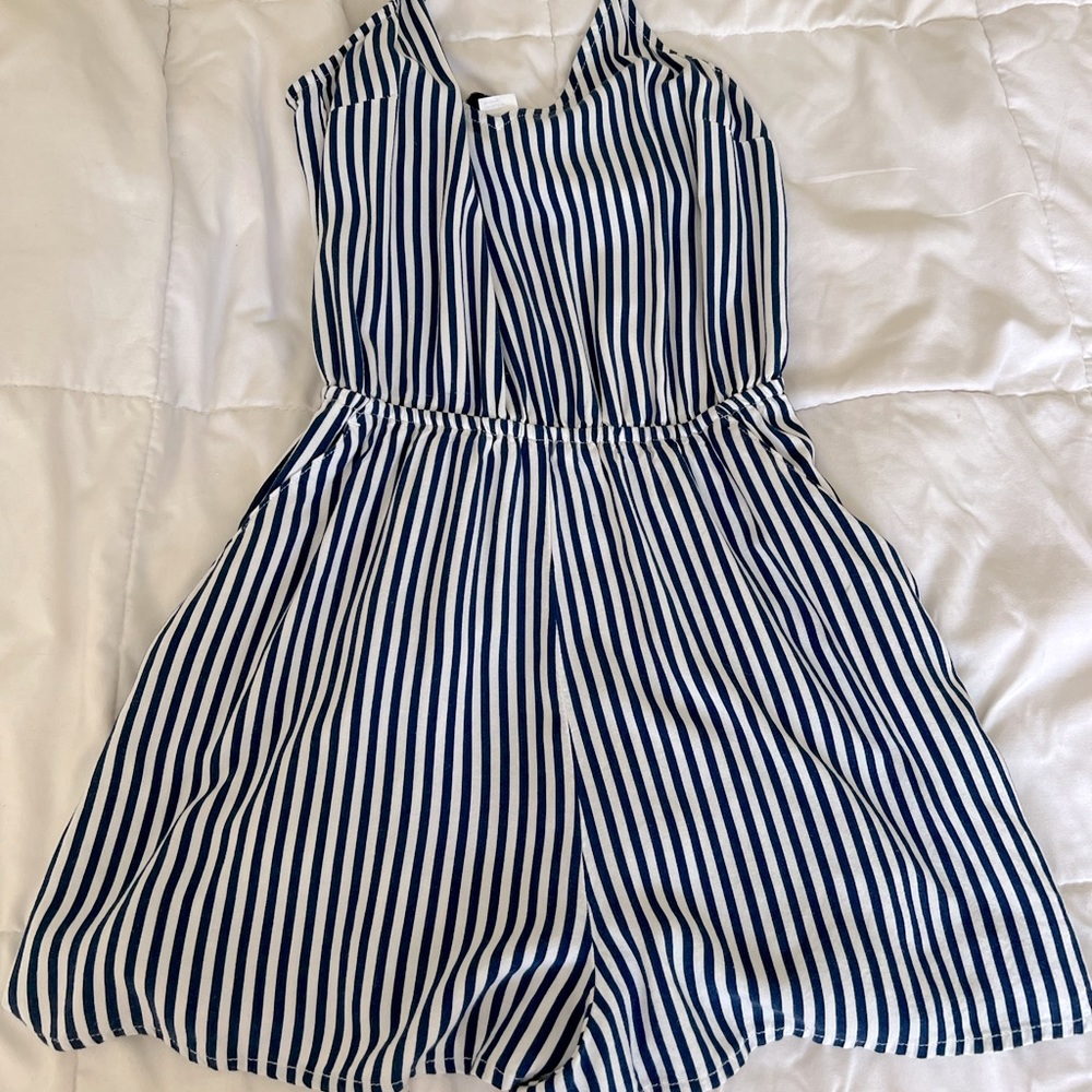 Womens blue & navy romper-